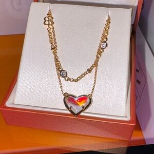 Alicia Bonnie Gold Double Strand Heart necklace new in box